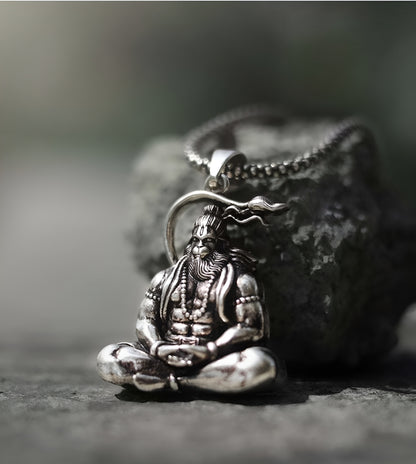 Hanuman Silver Locket With Chain