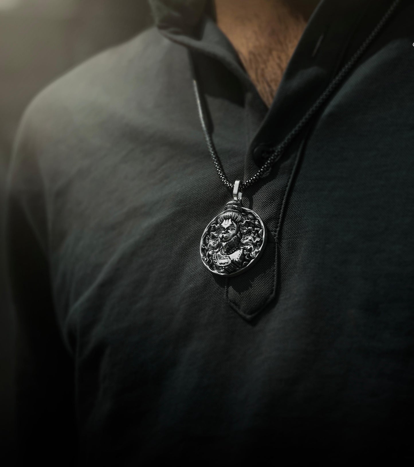 Silver Chain with Lord Hanuman Pendant