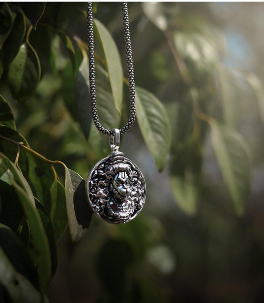Silver Chain with Lord Hanuman Pendant
