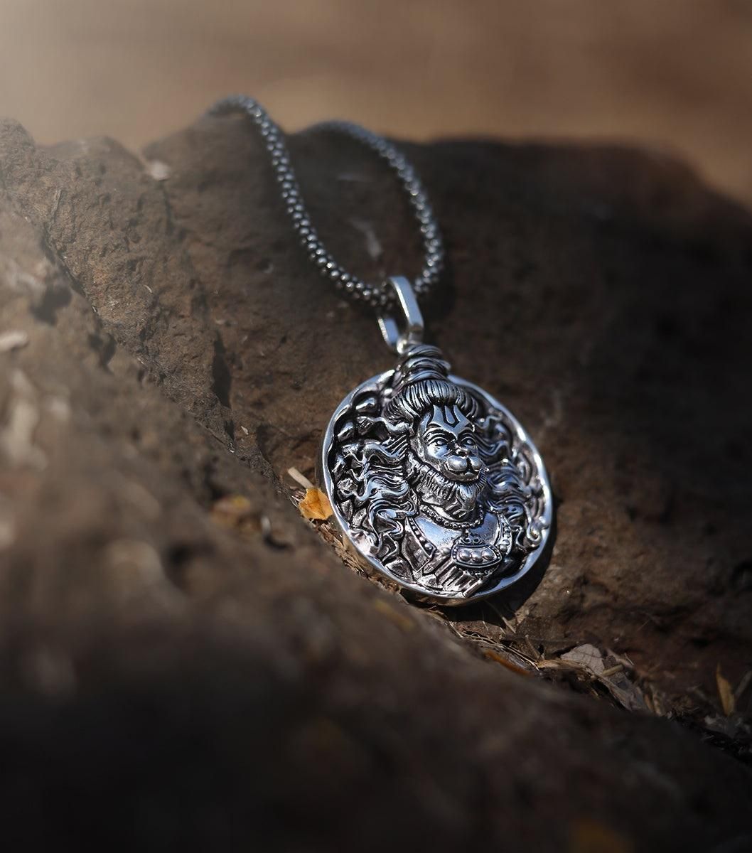 Silver Chain with Lord Hanuman Pendant