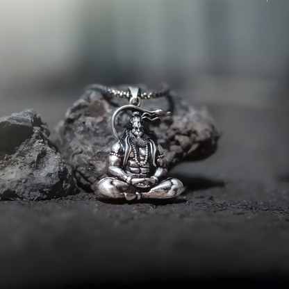 Hanuman Silver Locket With Chain