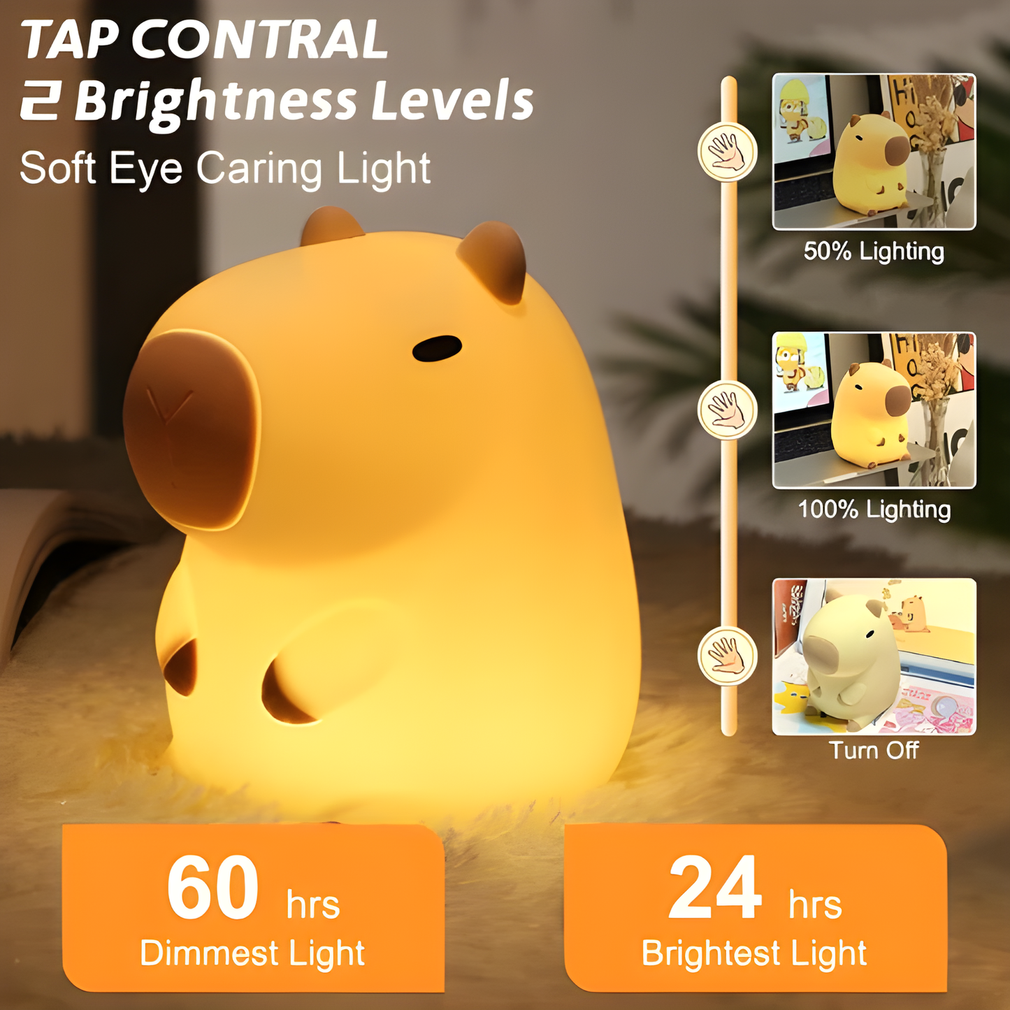 Too Cool to Care Capybara Lamp
